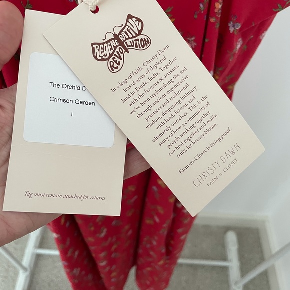 Christy Dawn Orchid Dress Large NWT crimson garden red floral - Picture 9 of 12